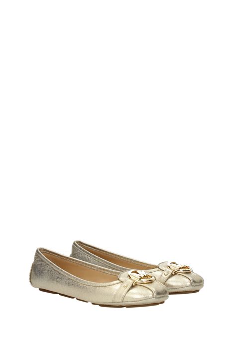 michael kors gold hole flats|Michael Kors gold flats.